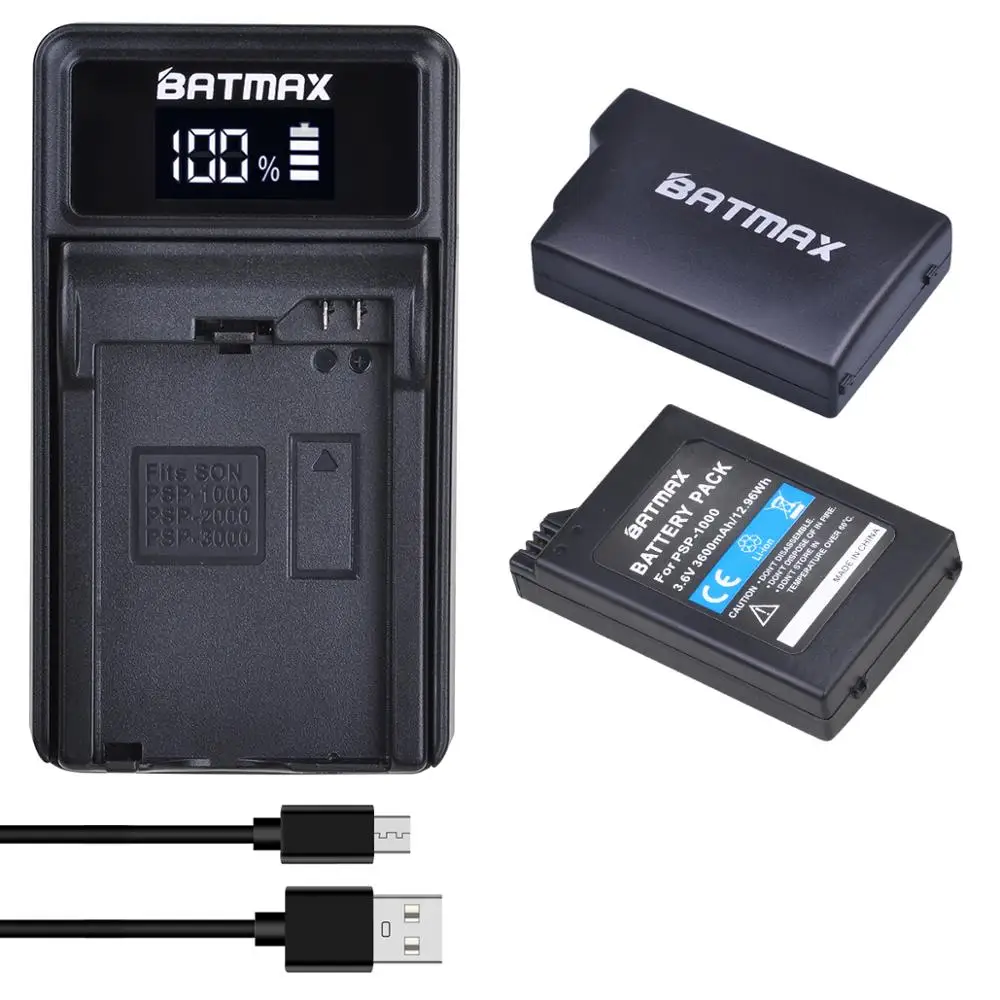Аккумулятор Batmax 3600 мАч PSP 1000 + зарядное устройство USB со светодиодной подсветкой