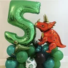 Набор шаров воздушных из фольги в форме динозавра, шарики 4D ходячих, зеленые и синие, 30 дюймов, украшения для дня рождения, детские игрушки, гелиевые шары, 18 шт.