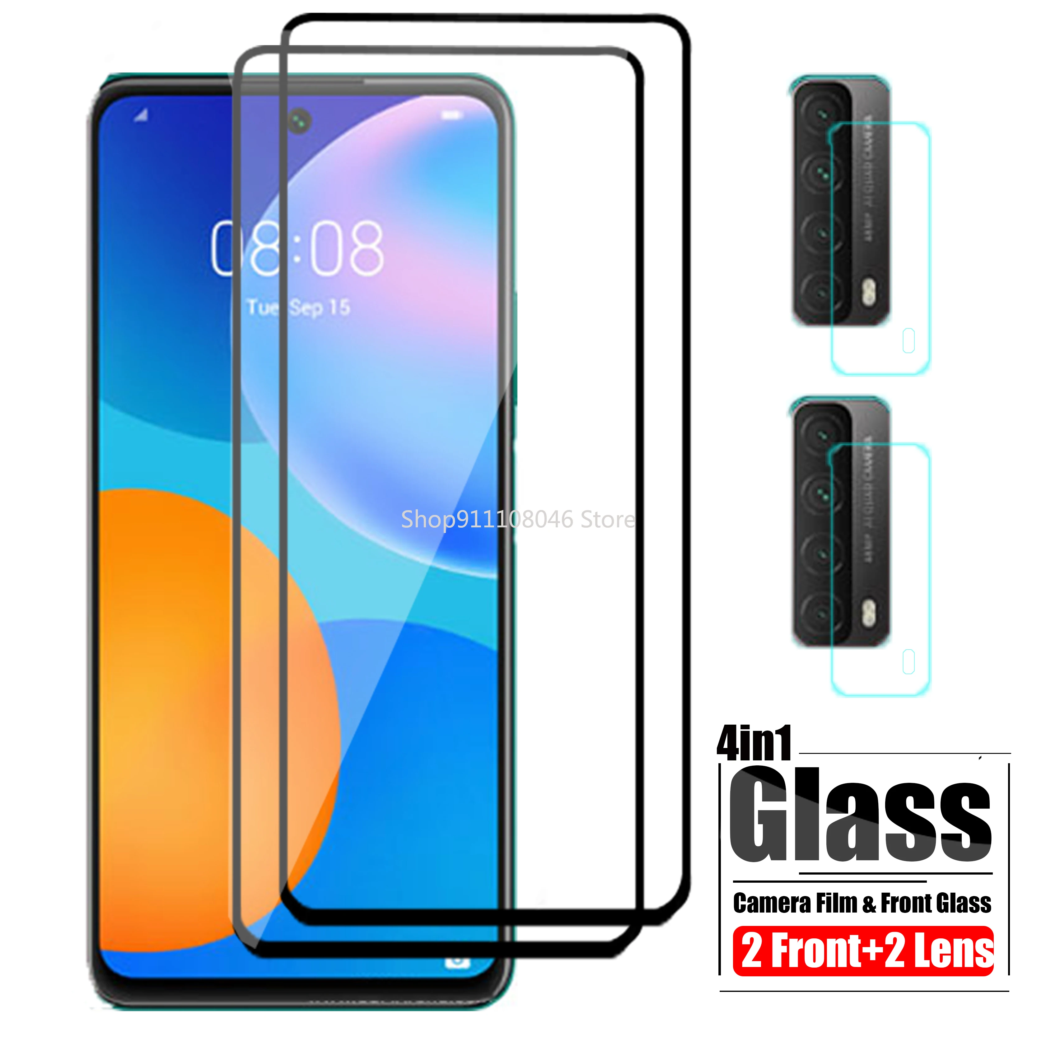 

Защитное стекло для экрана камеры для Huawei P Smart 2021, Защитное стекло для Huawei P Smart 2021, передняя + Защитная пленка для объектива