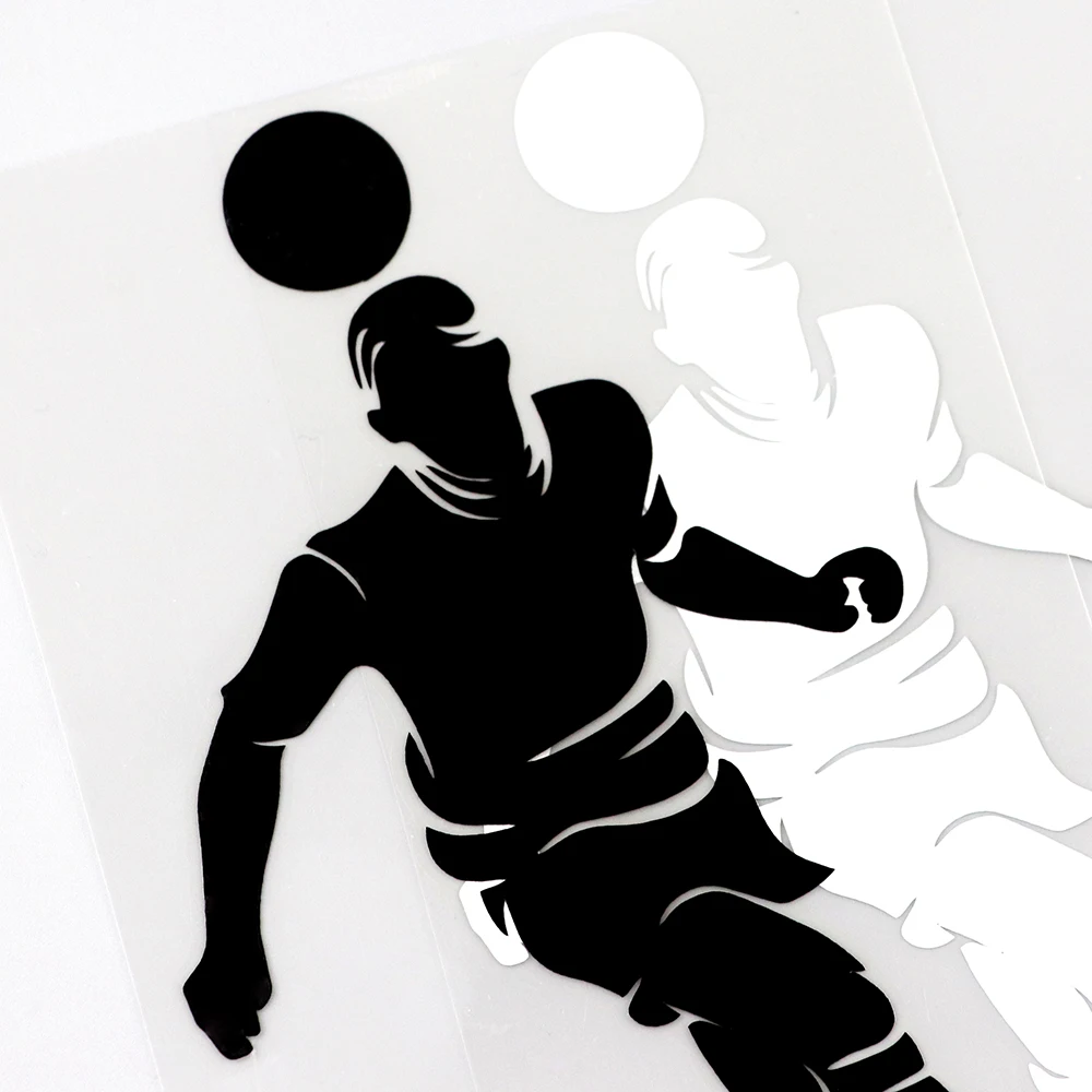 

YJZT 9.1CMX15.4CM Football Game Soccer Player Decal Vinyl Car Sticker Black/Silver 8A-0797