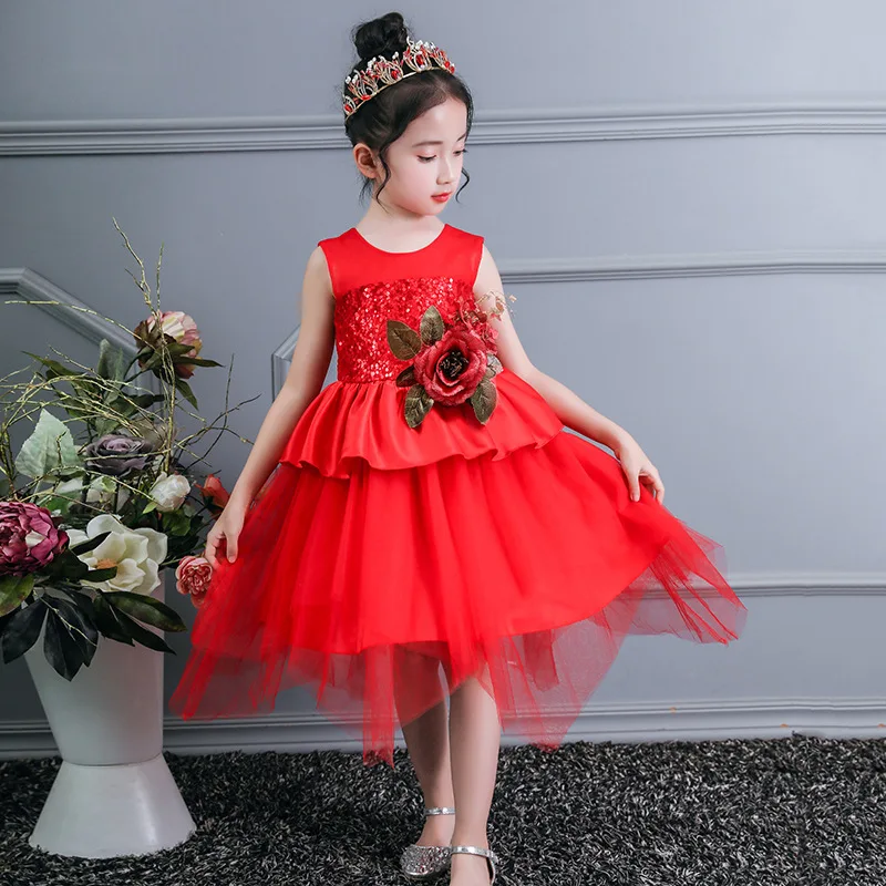 Детское платье принцессы с блестками бальные платья ручной работы цвета