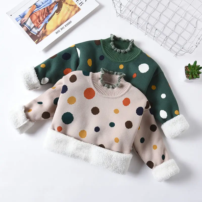 

2021 Fashion Spring Girls Sweaters Turtlrneck 2-6 Years Children Clothing Keep Warm Fast Shipping