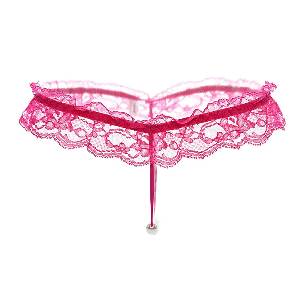 Сексуальные кружевные стринги с жемчугом для женщин и девочек трусики нижнее