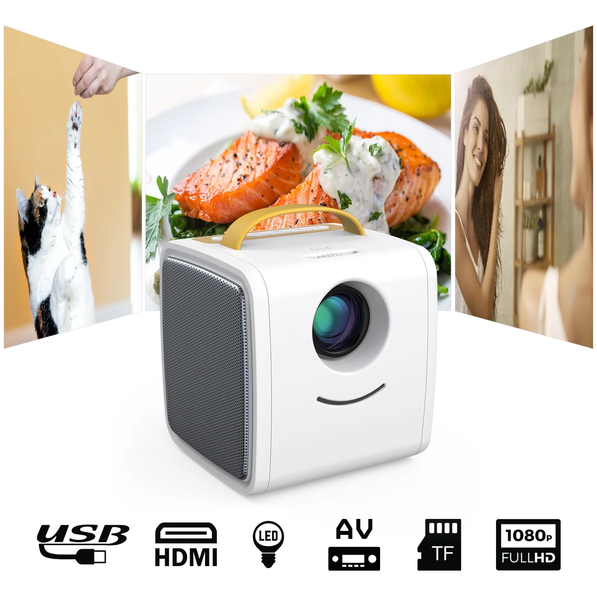 Excelvan Q2 мини проектор 700 люменов для детей Детский подарок портативный родителей и