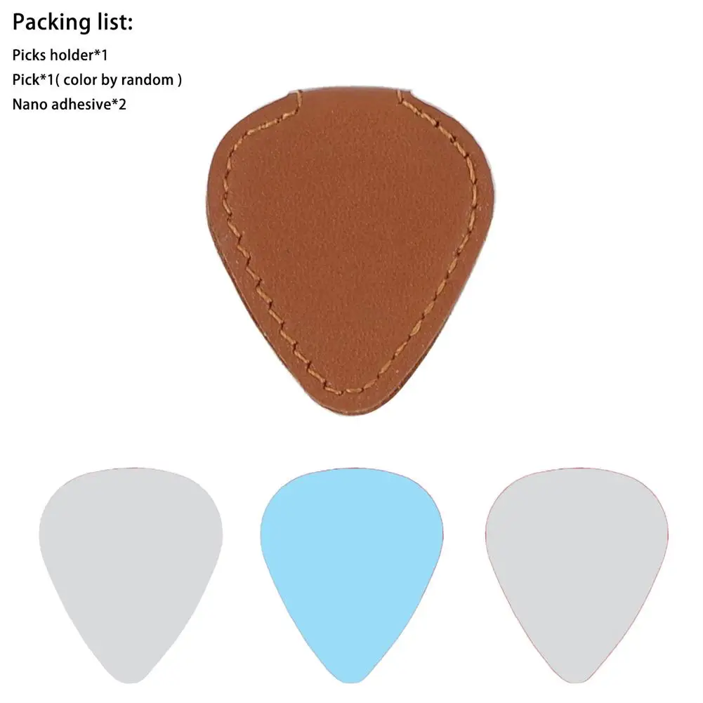 

Leather Guitar Pick Bag Storage Pouch Guitar Picks Holder Case Also As Phone Holder