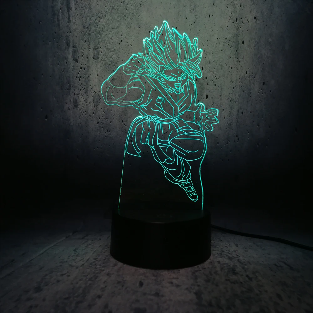Dragon Ball GOKU Lift the foot пробивая 3D настольная лампа Luminaria LED ночник креативная подарки