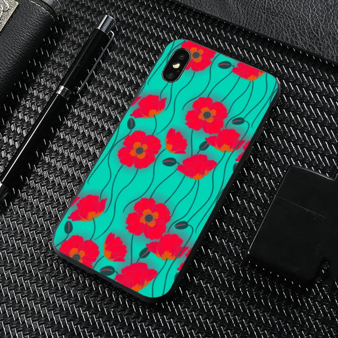 Красный Маки Poppy Flower для Samsung Galaxy Note 2 3 4 5 8 9 S2 S3 S4 S5 Mini S6 S7 Edge S8 S9 Plus пользовательский