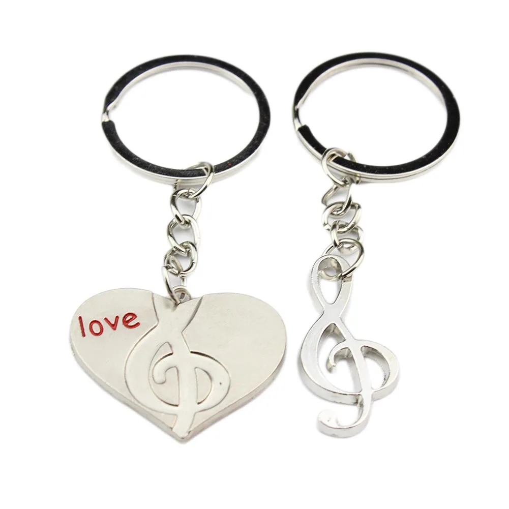 Новые серебристые брелки для ключей с любовным сердцем и музыкой автомобиля