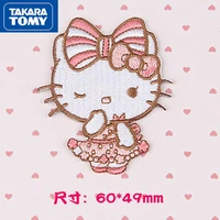 takara tomy cute cartoon hello kitty embroidered cloth sticker patch sticker fashion apparel bag luggage decoration sticker