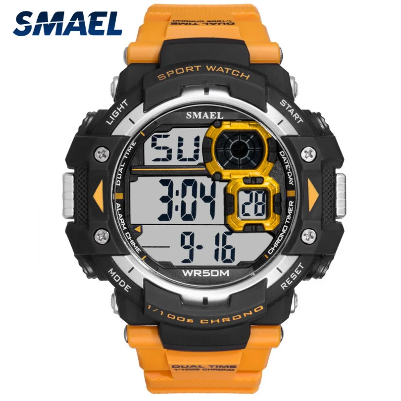 Часы SMAEL мужские наручные цифровые модные повседневные Водонепроницаемые