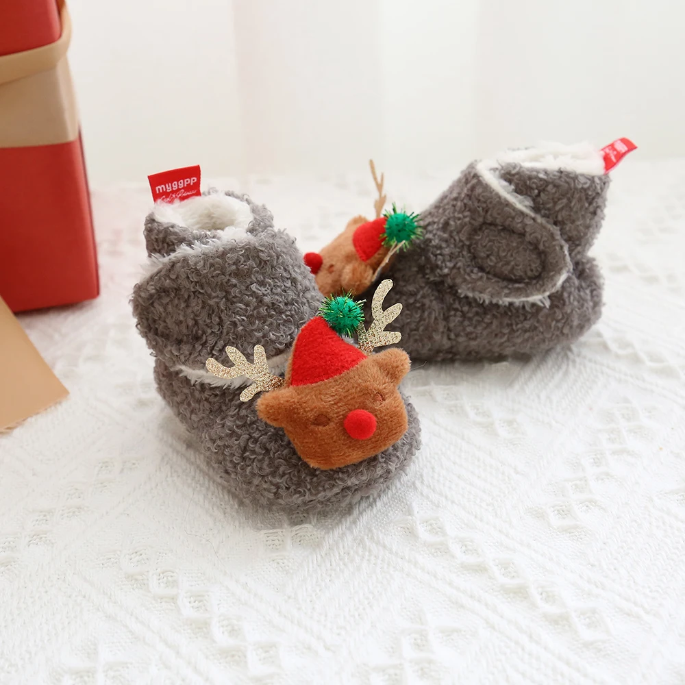 Рождественская обувь для новорожденных маленьких мальчиков и девочек малышей с