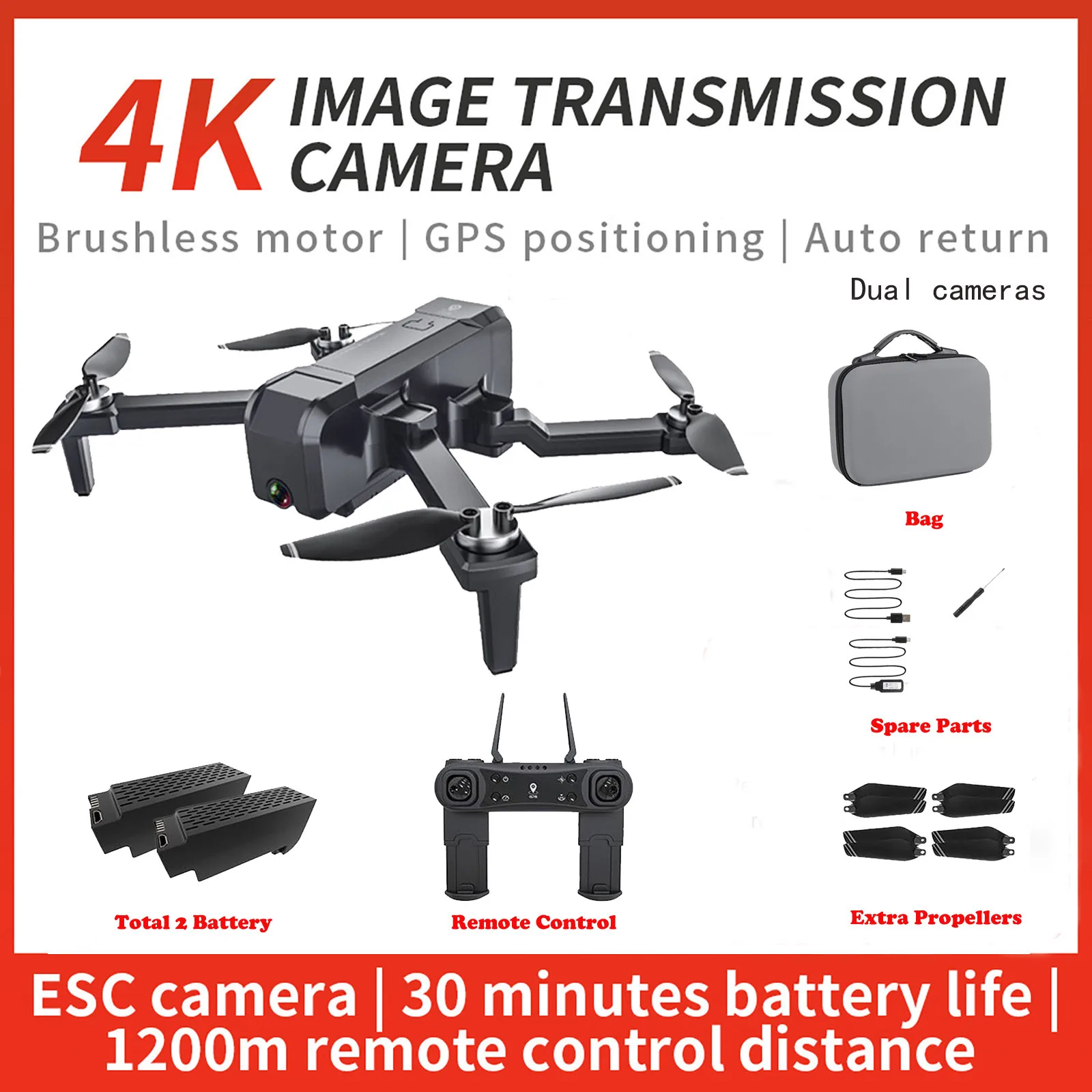 2021 toys for children KF607 GPS Drone With Wifi FPV 4K 5G HD Dual Wide Angle Camera Foldable RC zabawki dla dzieci#L4 | Игрушки и хобби
