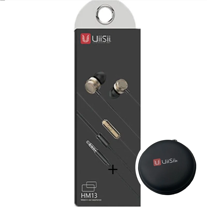 Hm13 gold and box Наушники Uiisii HM7/13, наушники-вкладыши, микрофонный сабвуфер, игровые наушники, шумоподавление, музыка, проводная стереогарнитура - Цвет: Hm13 gold and box