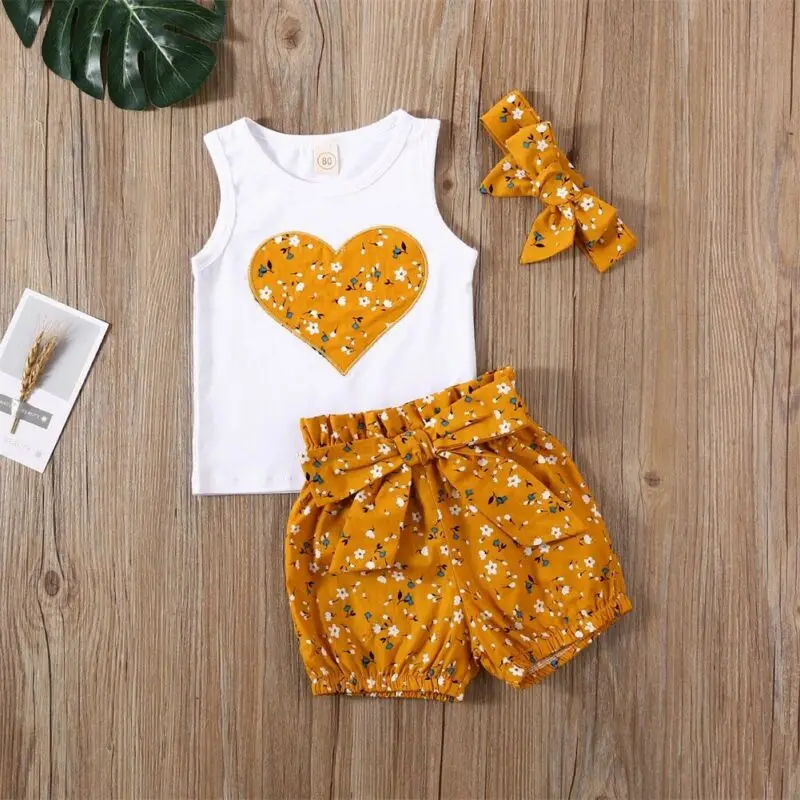 

AA 3PCS Newborn Leopard Clothing Baby Girls Vest Tank Top Shorts Headband Outfits Clothes Set Cotton Summer Clothing