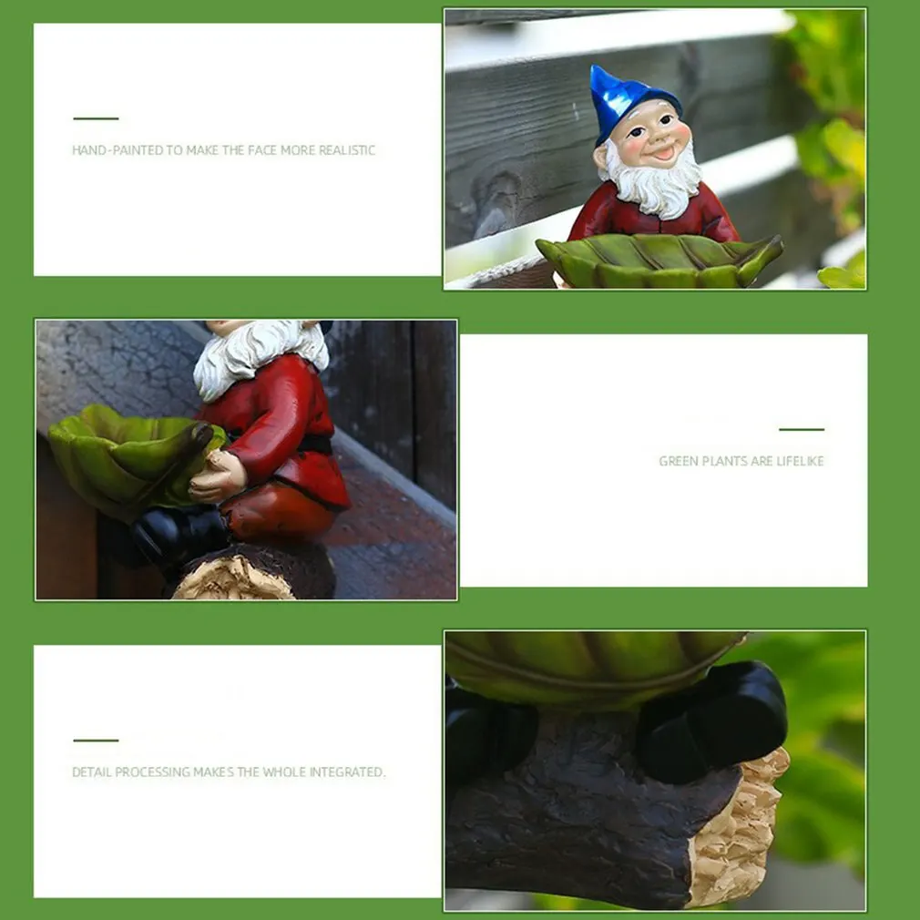 

Уличная садовая карликовая кормушка для птиц, скульптура, двор, дерево, подвесная декоративная статуя гном смола, украшения ручной работы