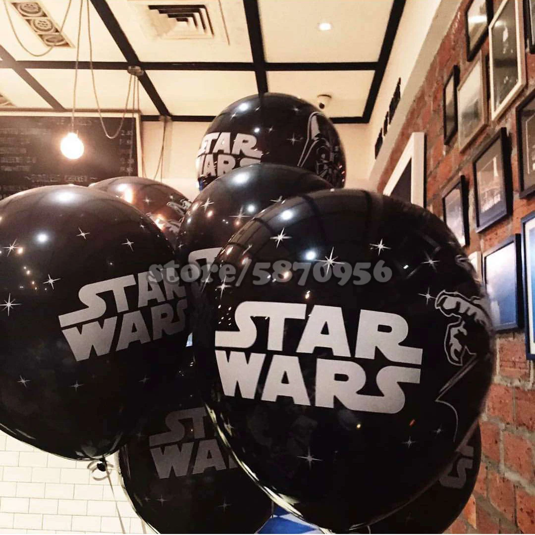 5 шт./лот черно-белые латексные воздушные шары из фильма Звездные войны для