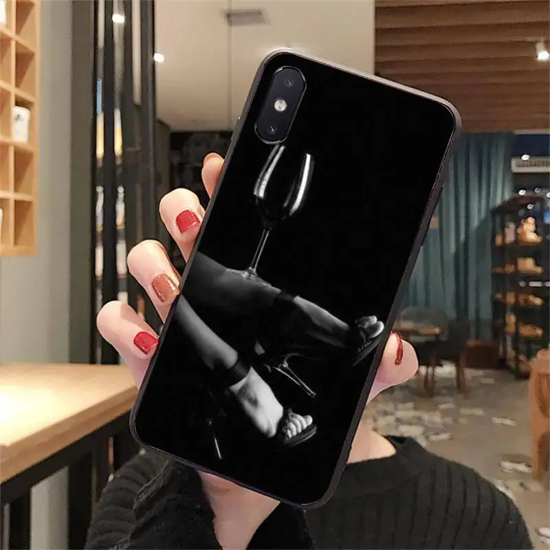 На бокал для вина в Париже Красный бутылки стеклянный Чехол мобильного телефона