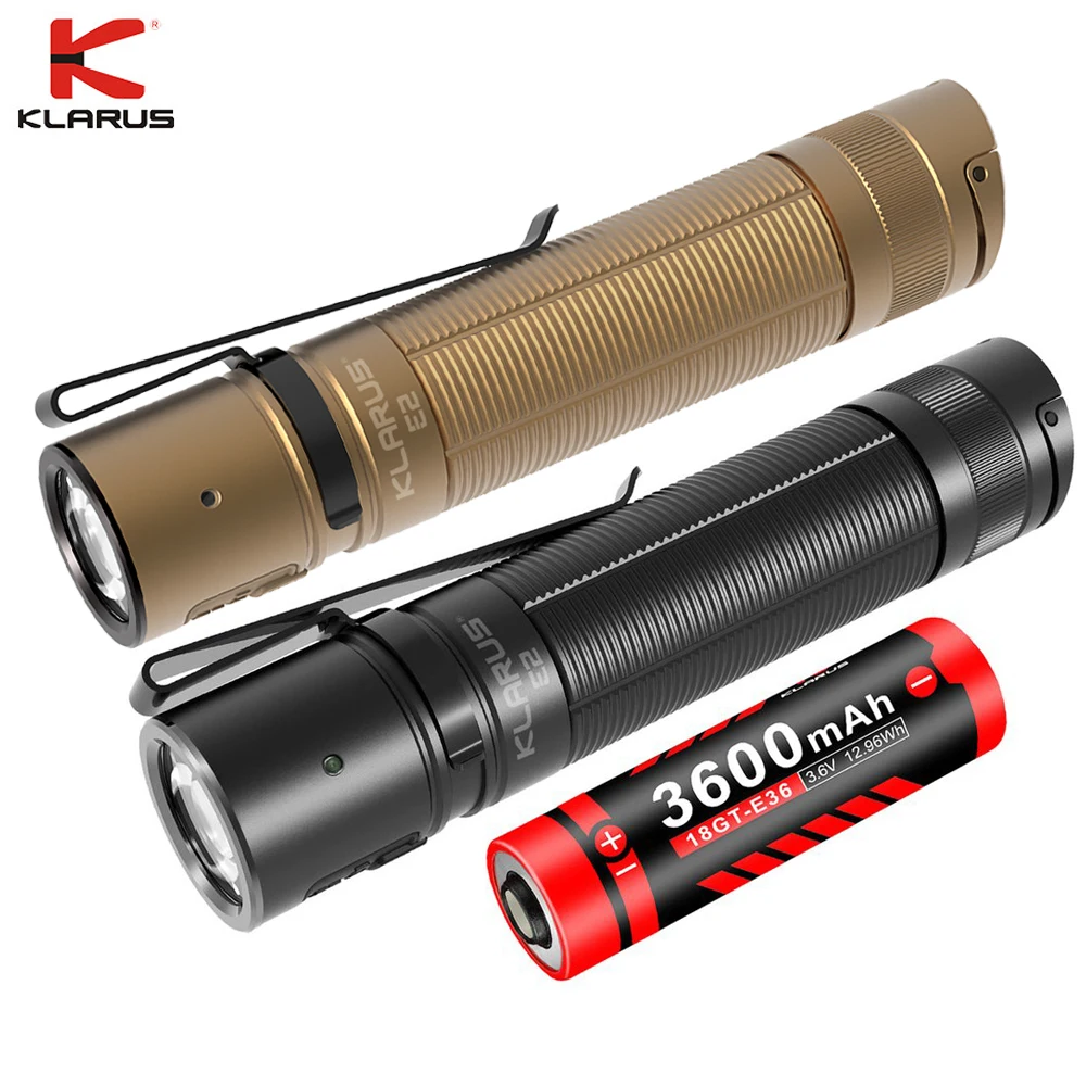 KLARUS E2 светодиодный фонарик Cree XHP35 HI 1600 люмен USB Перезаряжаемый с батареей 3600mal 18650