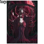 Алмазная 5d Вышивка, круглая Алмазная мозаика с изображением женщины-демона в темноте, индейская мозаика для декора, домашнее готическое искусство