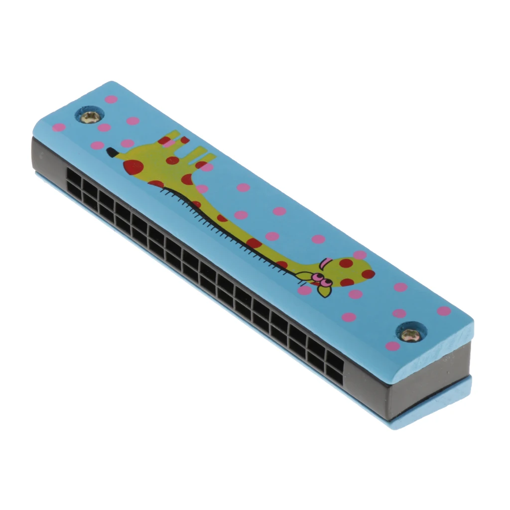 Wooden Cartoon Harmonicas Double-row 16-hole Mouth Organ Music Toy Giraffe | Harmonica