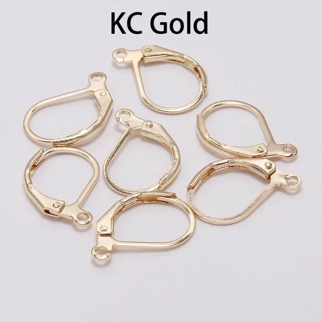 

Hooks Wire Lobster Clasps Hooks DIY Jewelry Material 15*10mm DIY French Lever Earring 20pcs Earrings Settings Base Hoops
