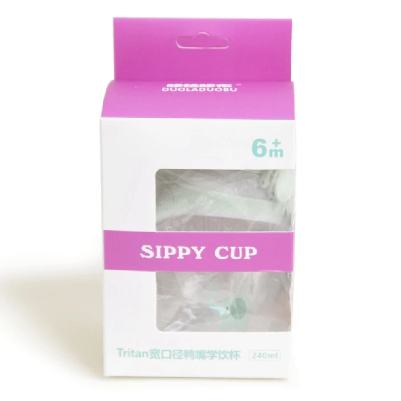 

Baby Girls 240ML Duckbill Cups Cartoon Wide Caliber Kids Learning Drinking Cup With Handle Boys Bottles rotating grip handle