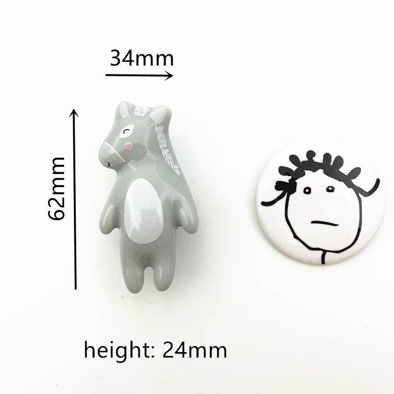 

LCH керамическая ручка с героями мультфильмов, Король Лев, панда, лиса, коала, осел, фурнитура для ящиков, ручки для детей/детей