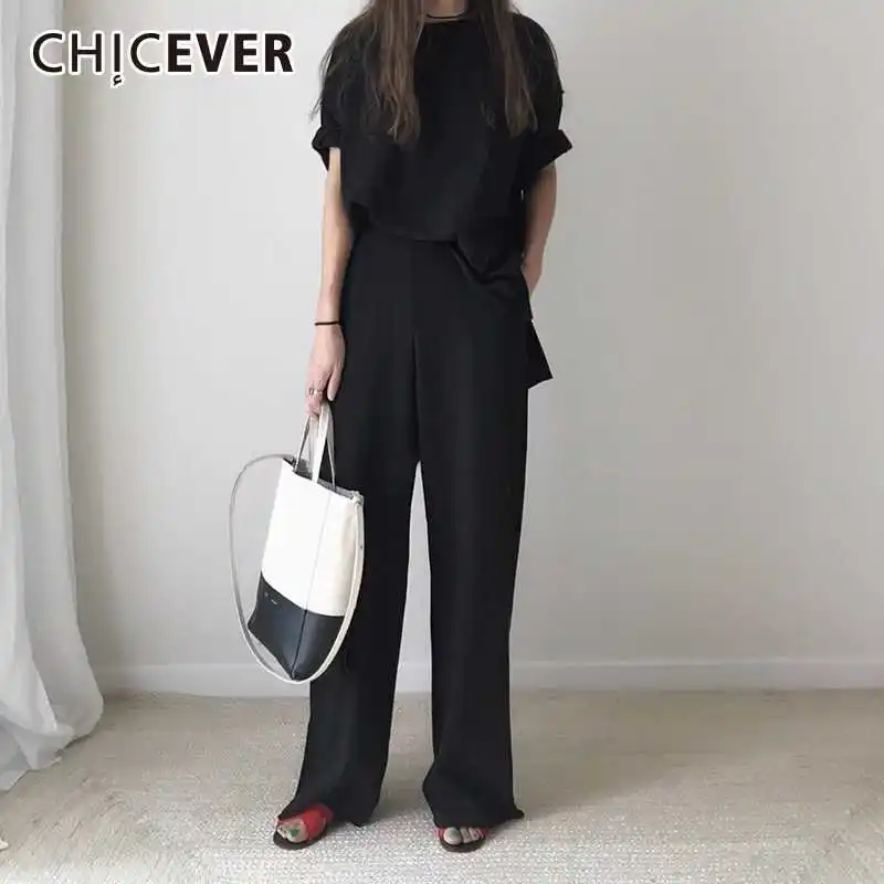 Комплект из двух предметов CHICEVER Женский костюм с Асимметричные Длинные рукавами