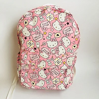 HELLO KITTY, простой рюкзак с принтом, модная мультяшная школьная сумка, многофункциональная Студенческая сумка, рюкзак для путешествий для девочек