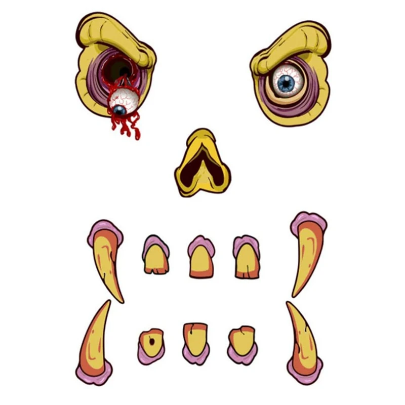 Хэллоуин Монстр Украшения для лица Арка Дверь Гаража украшение с глазами клыки