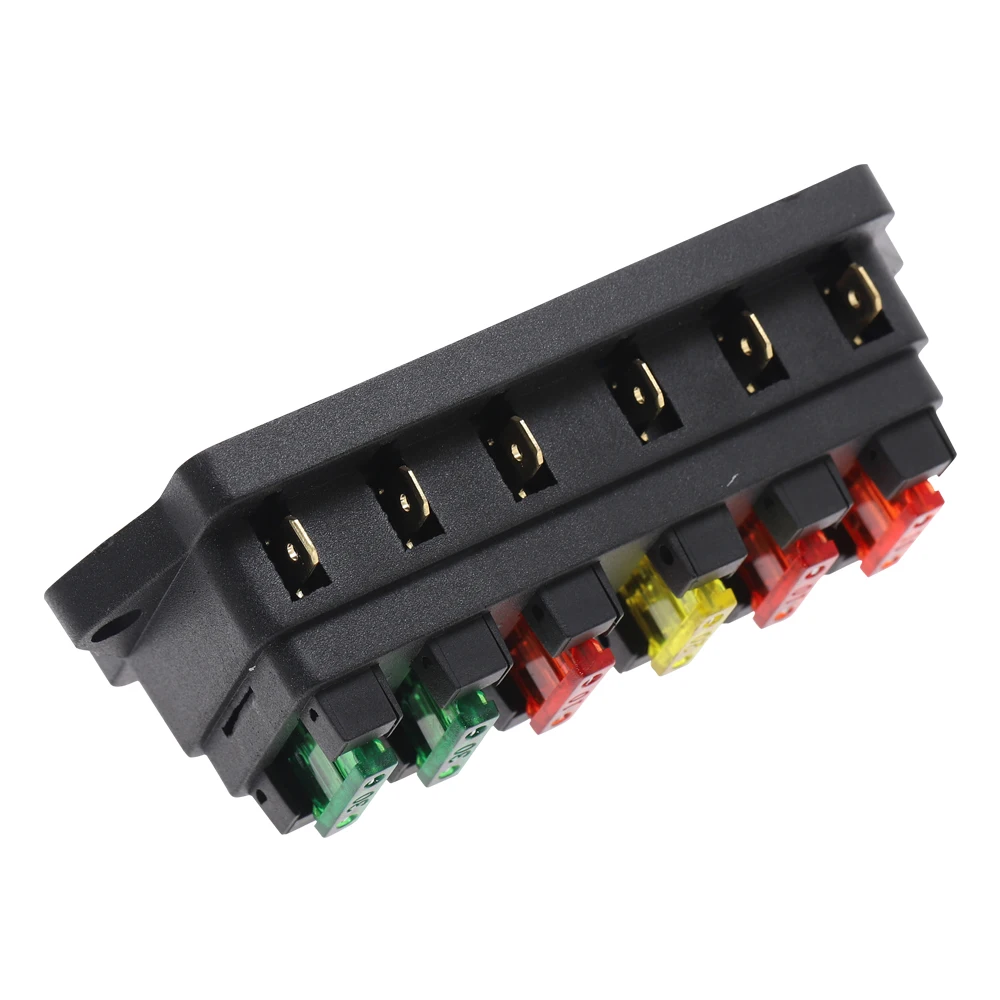 Блок предохранителей ATO Blade с 6 плавкими предохранителями DC 12 В/24 В 3A-30A для