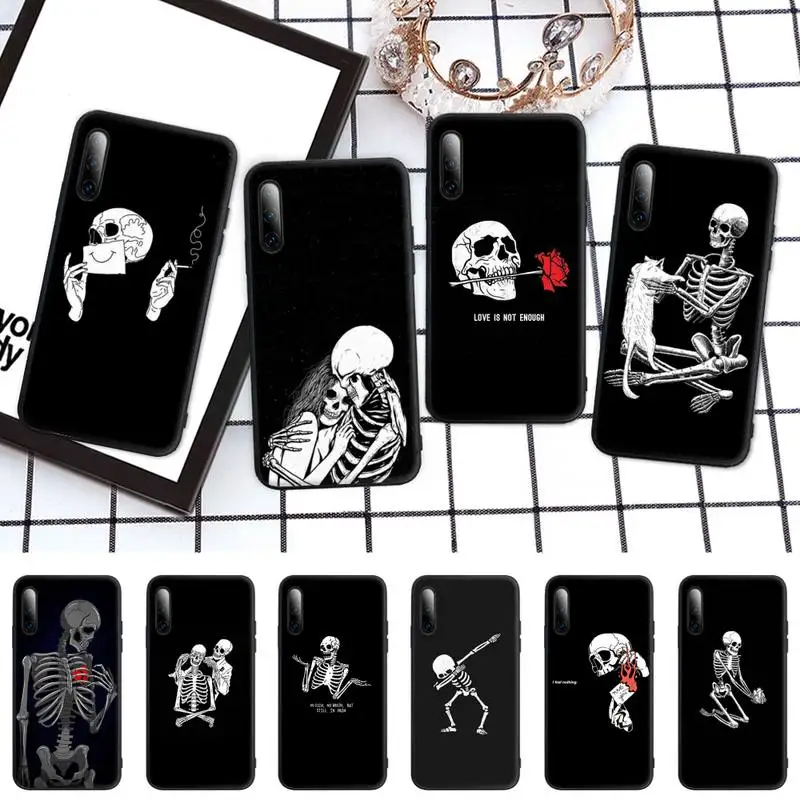 

Rose Skeleton Hand Skull Phone Case For Honor 7A Pro 7C 10i 8A 8X 8S 8 9 10 20 Lite Silicone Cover