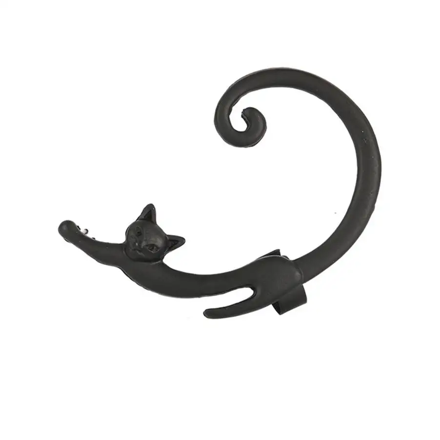 S Black 1 шт., панк, стальная клипса для ушей, кисточка, цепочка, серьги, крест, подвески, Кафф для ушей, хип-хоп, для женщин, мужчин, серьги, ювелирное изделие, черный, серебряный цвет - Окраска металла: S Black