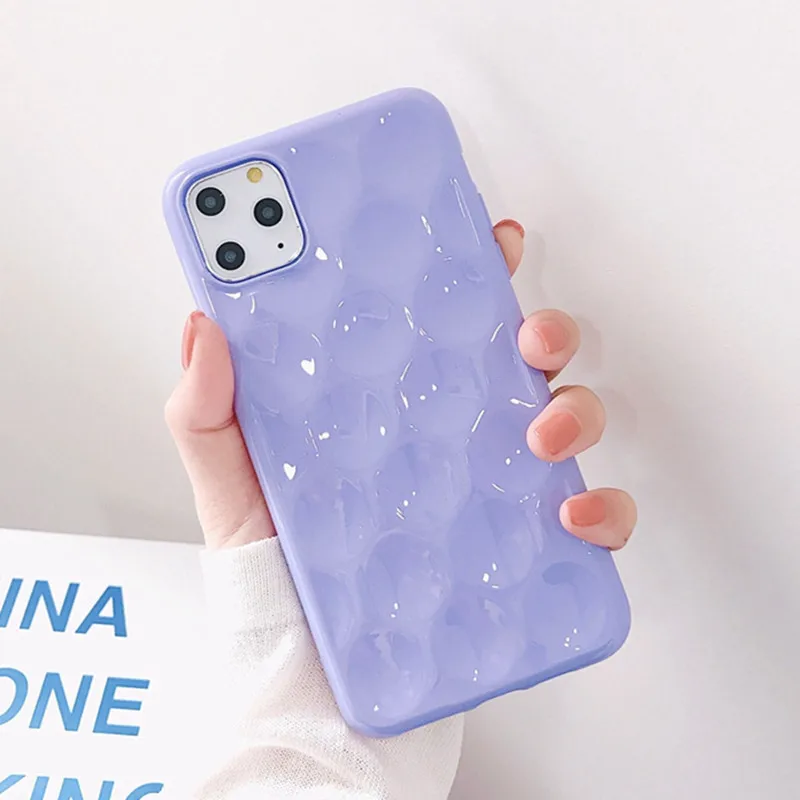 Простой милый однотонный чехол в горошек для телефона Iphone 11 11pro Max X Xs Xsmax Xr 6 7 8 Plus