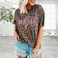 women harajuku leopard tshirts panther lightning mama print summer tees ladies aesthetic mothers day clothing tops