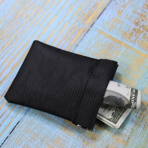 Black Coin Purse Small Earphones Wallet Bag Key Business Credit Card Holder Money Change Pouch Zipper Women Men Kids Girl