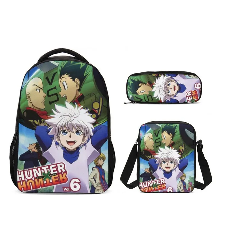 Мужской рюкзак с аниме принтом Hunter X повседневный школьный для девочек и
