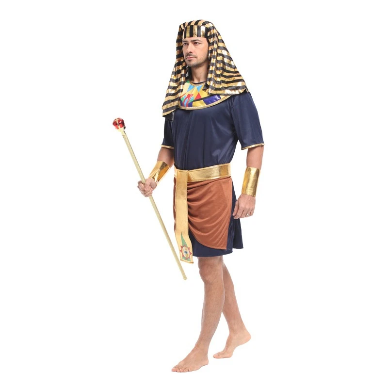 

5Pcs Adult Halloween King of Egypt Cosplay Costume for Men Egyptian Pharaoh Cos Carnival Parade Role Play Party Dress 2021 New
