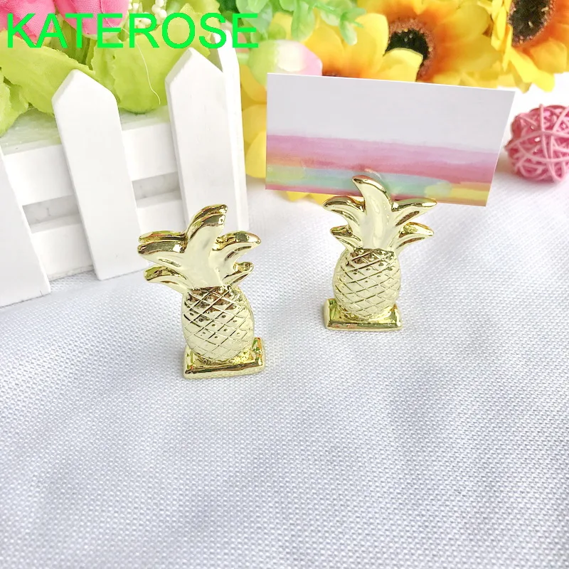 

100PCS Summer Wedding Table Decoration Supplies Gold Pineapple Place Card Holder Party Favors Ananas Photo Holders