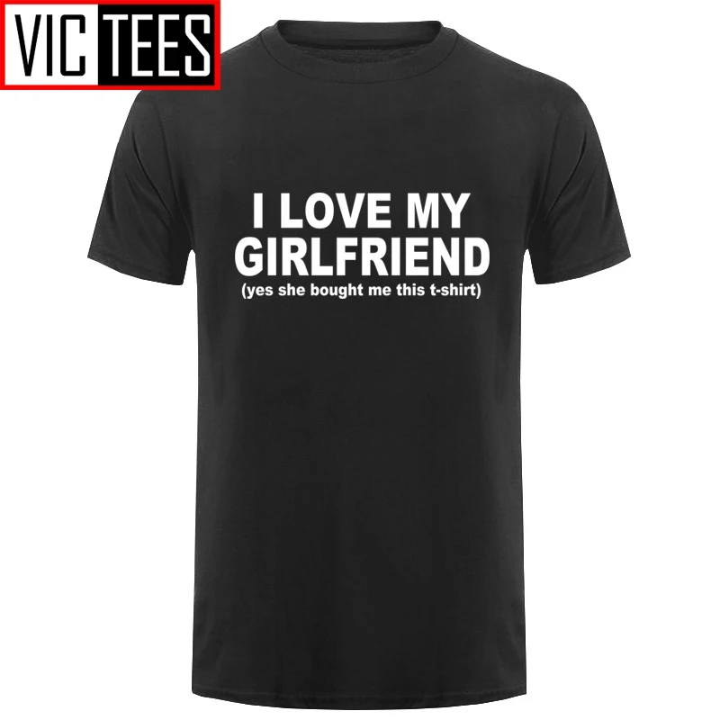 Мужская футболка с принтом I LOVE MY GIRLFRIEND хлопковая в подарок|Мужские футболки| |