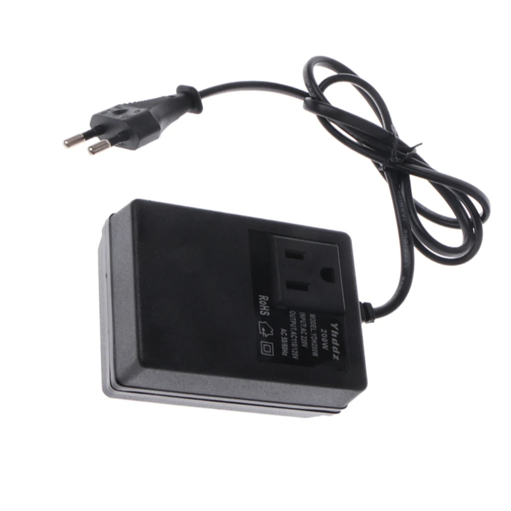 Понижающий дорожный преобразователь напряжения 200 Вт с вилкой Стандарта ЕС 220 В