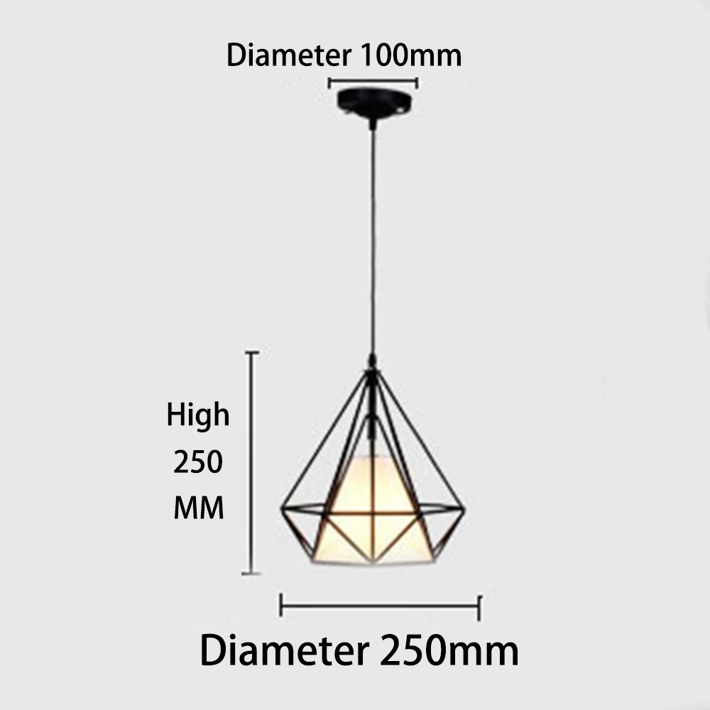 

Nordic LED diamond pendant Light colorful lamp shade E27 creative bar tea restaurant lighting attic lights spider light lamps