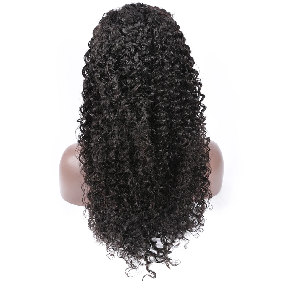 Вьющиеся человеческие волосы парик бесклеевая кружевная передняя часть