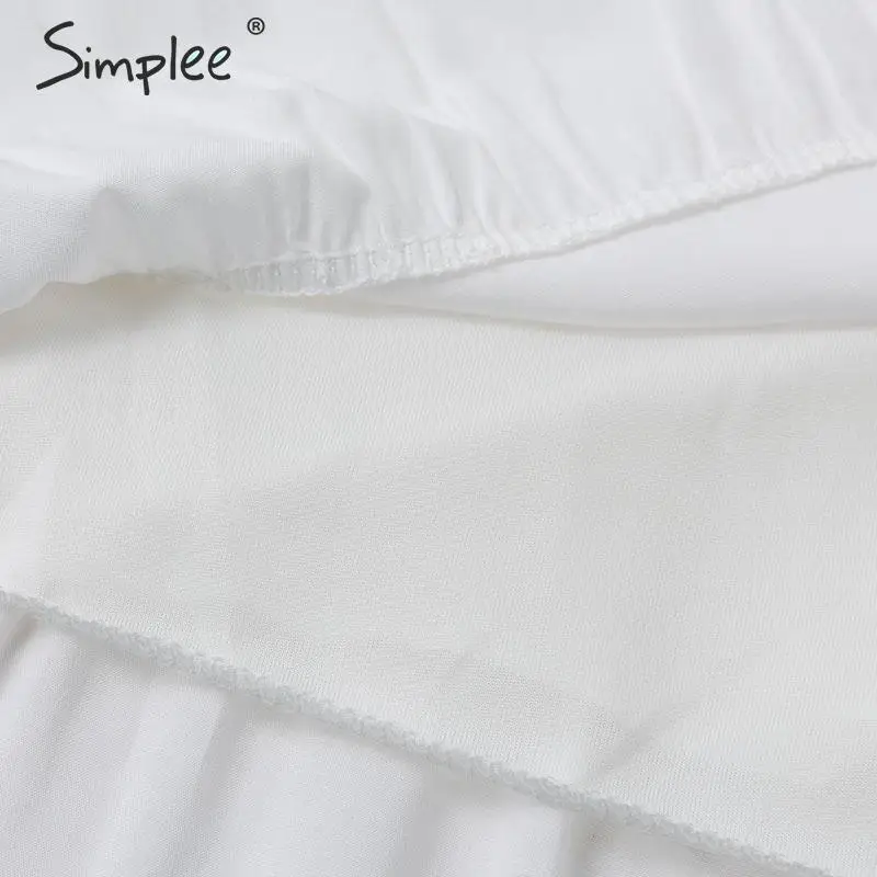 Simplee женское белое платье без рукавов сексуальное с v образным вырезом на