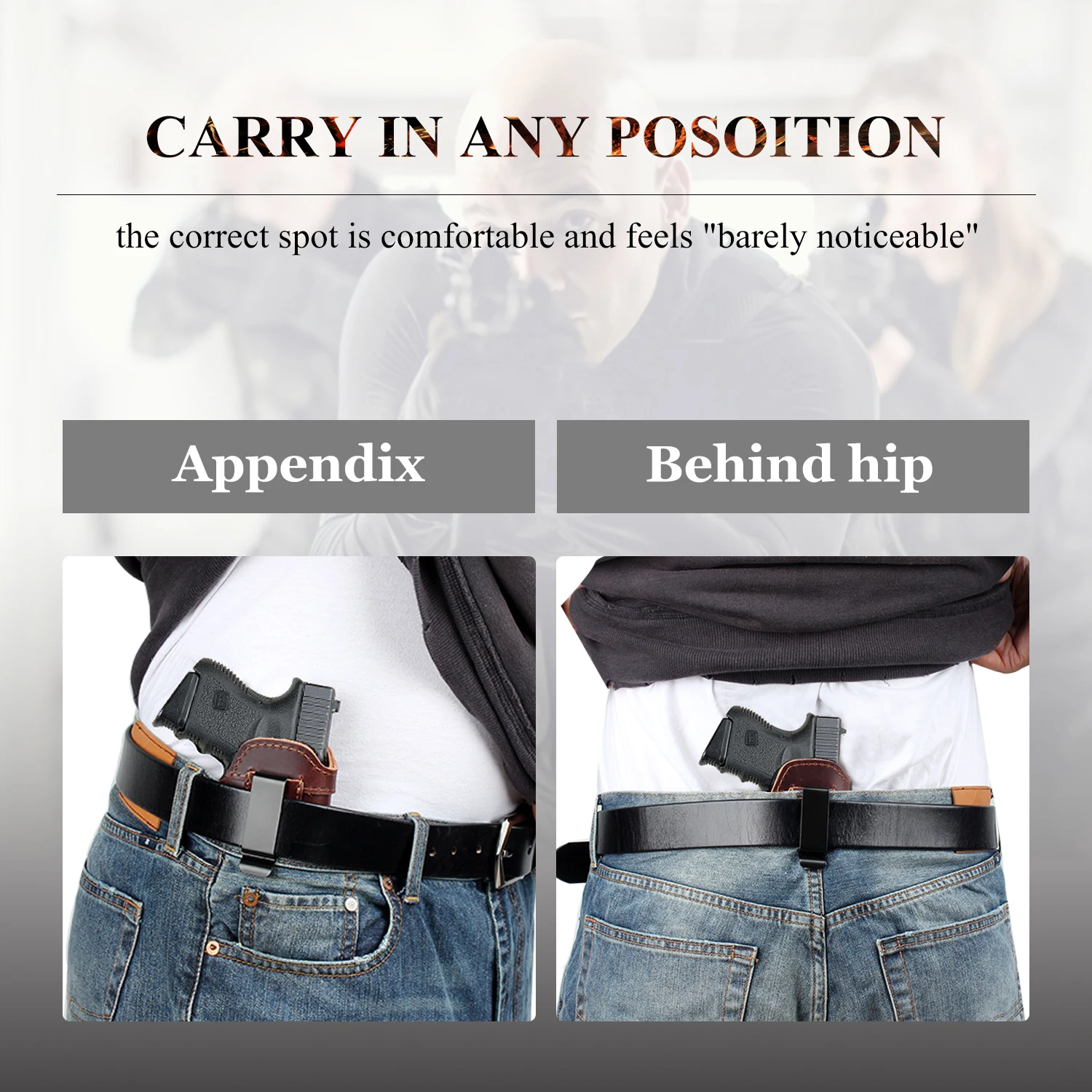 

Pistol Gun Holster Leather for Glock 17 19 26 45 Sig Sauer P226 10 Year Factory