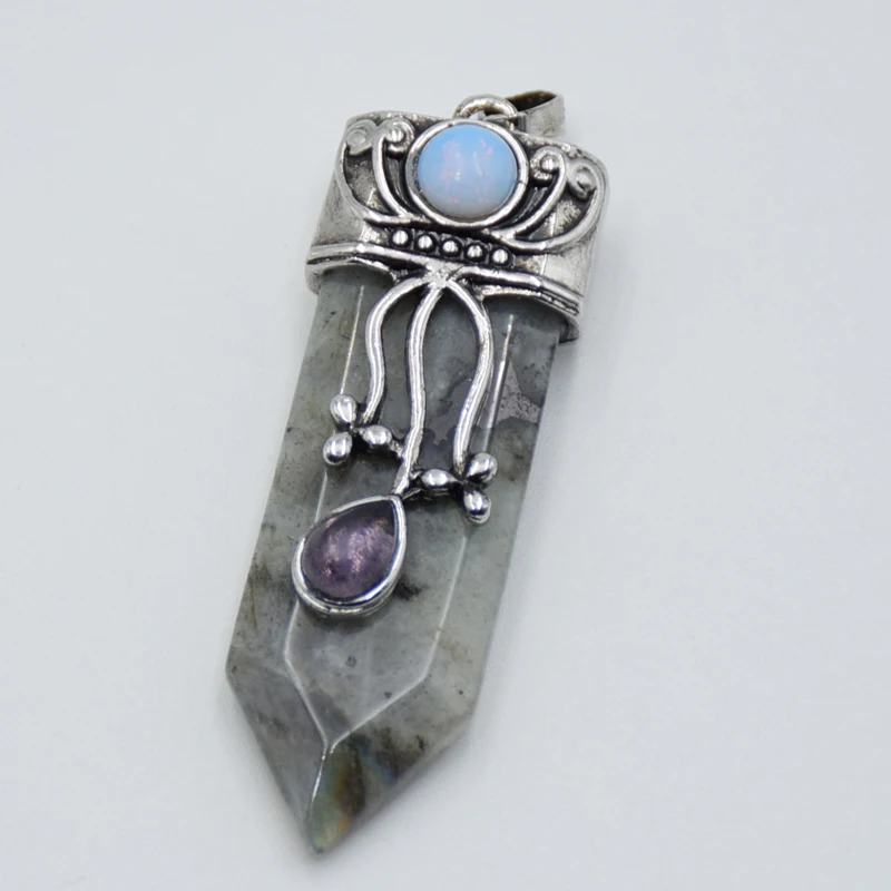 Натуральный драгоценный камень подвески в форме меча для ожерелье маятники