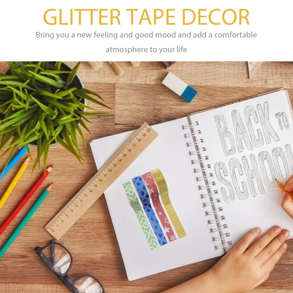

30pcs DIY Decorative Washi Tapes Glitter Washi Paper Stickers (Random Style)