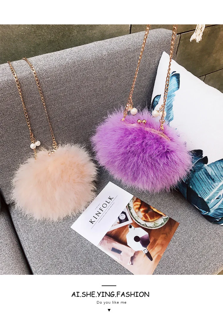 Luxury Designer Fur Purse Women Ostrich Feathers Evening Party Bag Famous Brand Handbag Fall Winter Party Day Cluthes Drop Ship