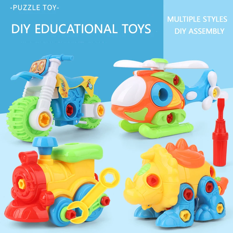 4 детских пазла-гайки мини-комбинация сделай сам ручная сборка и разборка