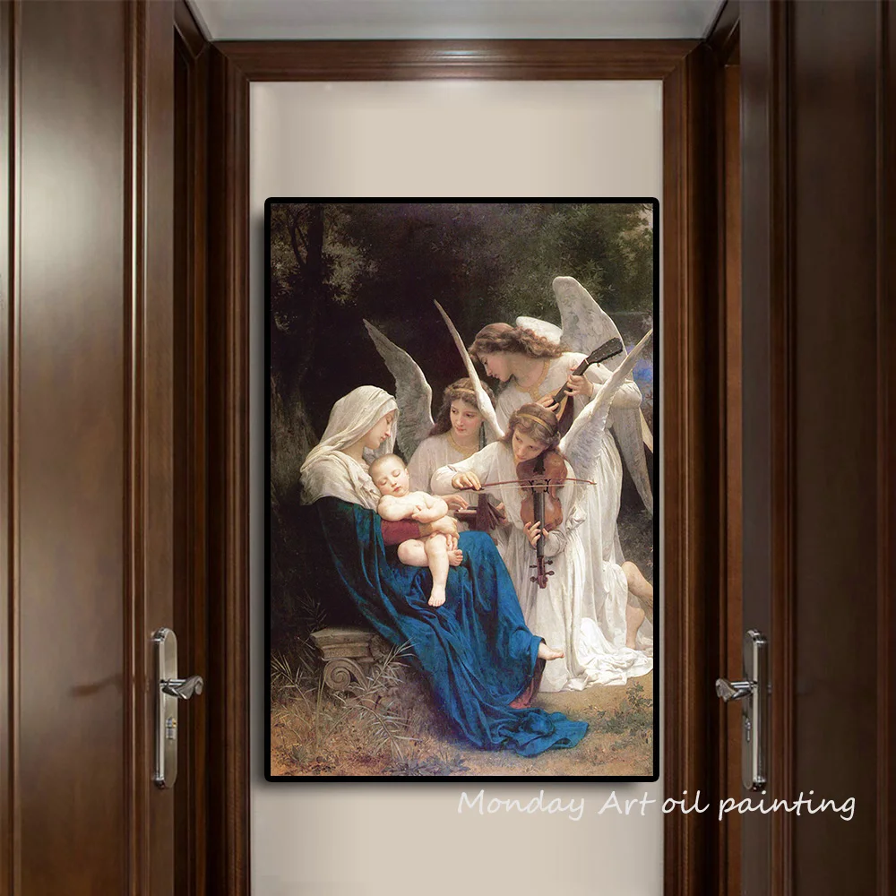 Ручная роспись Портрет картина маслом на холсте песня ангела Вильям Адольфа поп